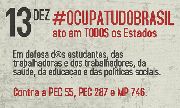 ADUNEB convoca a comunidade acadêmica para mobilização contra a PEC 55 (241) 